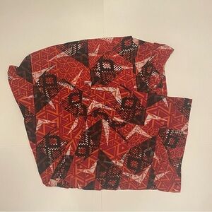 LuLaRoe Maxi Geometric Red and Black Patterned Skirt